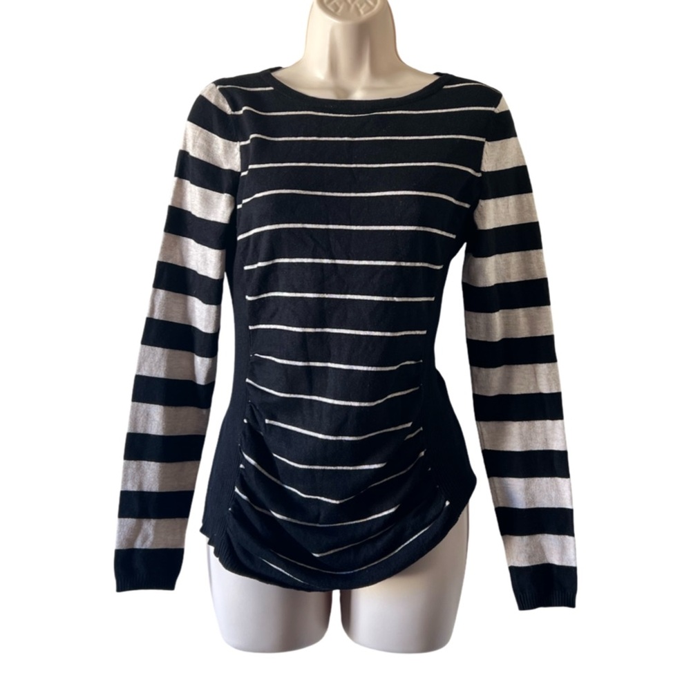 The Limited Black & White Striped Long-Sleeve Top